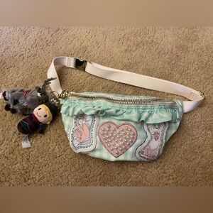 Stoney Clover Disney Frozen Teal Ruffle Gingham Fanny Pack Kristoff & Sven